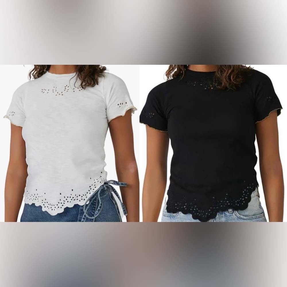 FREE PEOPLE Call Me Baby Tee (set of 2)